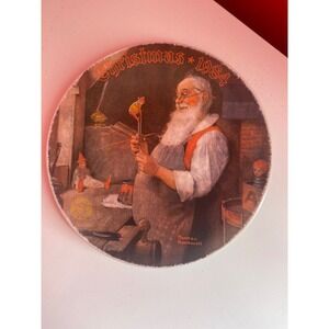 1984 Norman Rockwell Santa In His Workshop 11th In Annual Series Christmas Plate